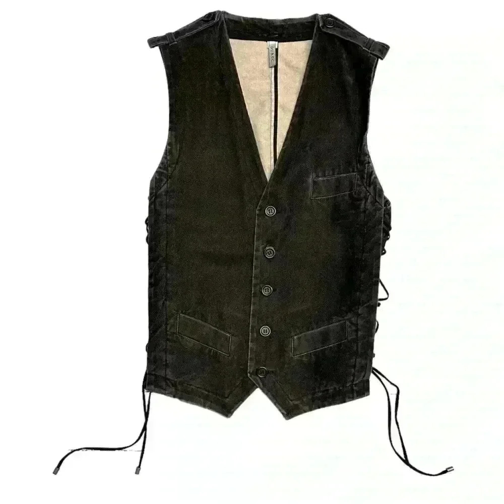 Dubuc  Velvet Lace Up Vest
